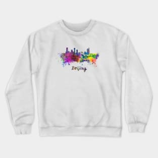 Beijing skyline in watercolor Crewneck Sweatshirt